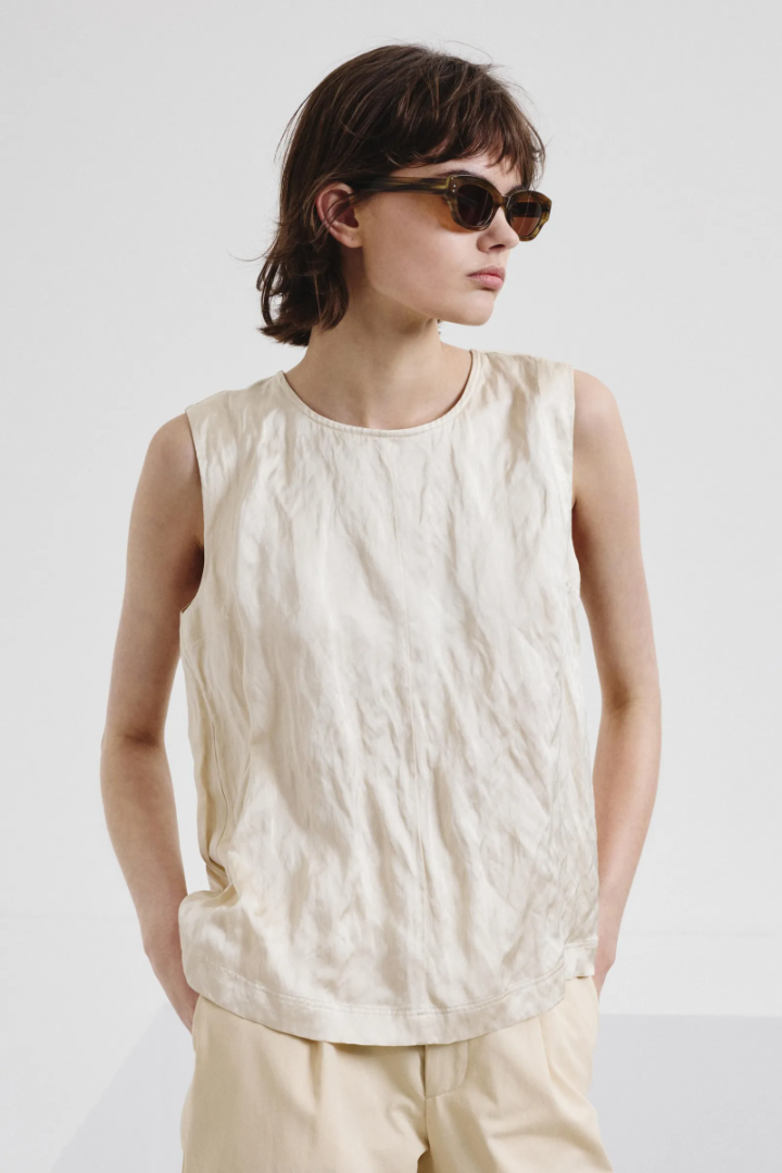 Top in raso di viscosa Crinkled - Pomandere