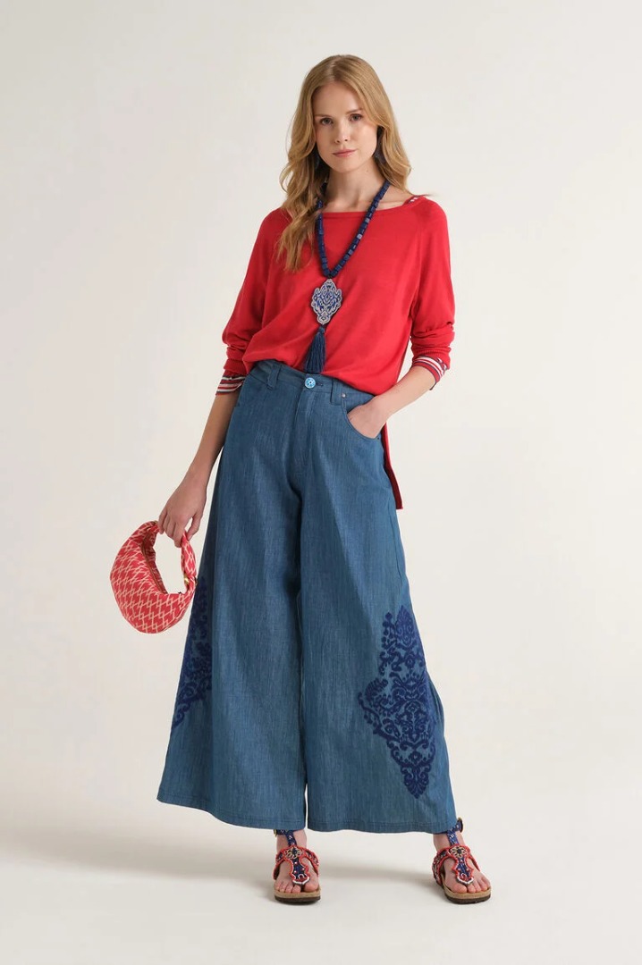 Pantaloni ikat on chambry - Maliparmi